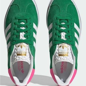 adidas Originals Women's GAZELLE BOLD IG3136 Green Footwear White Lucid Pink W9